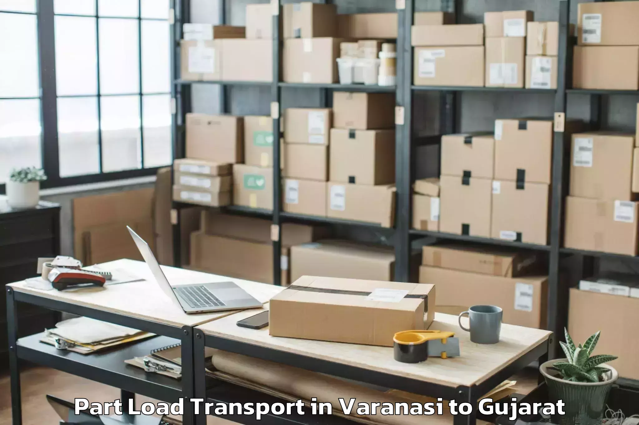 Book Varanasi to Adalaj Part Load Transport